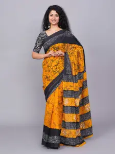 JALTHER Abstract Printed Pure Cotton Saree