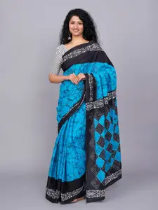 JALTHER Abstract Printed Pure Cotton Saree