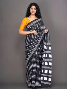 JALTHER Polka Dots Printed Pure Cotton Saree