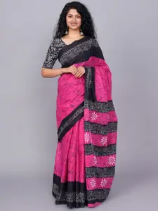 JALTHER Abstract Printed Pure Cotton Saree