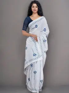 JALTHER Ethnic Motifs Printed Pure Cotton Block Print Saree