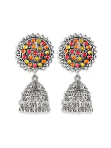 Yellow Chimes Silver-Toned Studs Earrings