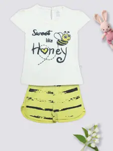 Moms Love Girls Printed Organic Cotton Top with Shorts
