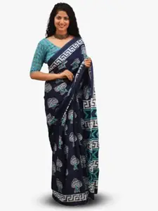 KIAARON Ethnic Motifs Pure Cotton Ikat Saree