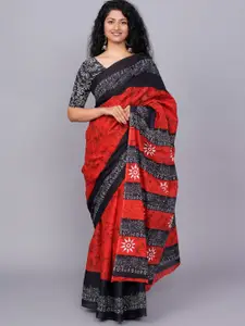 KIAARON Ethnic Motifs Pure Cotton Ikat Saree