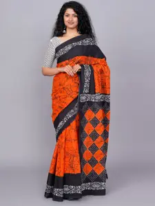 KIAARON Ethnic Motifs Pure Cotton Ikat Saree