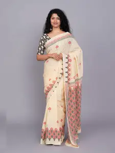 KIAARON Ethnic Motifs Pure Cotton Ikat Saree