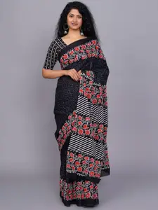 KIAARON Ethnic Motifs Pure Cotton Ikat Saree