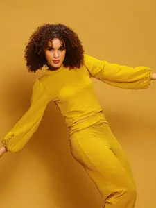 Sera Puff Sleeve Textured knitted top