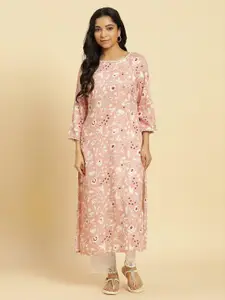 W Floral Printed Straight Kurta