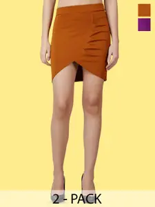 Popwings Pack Of 2 Pencil Knee Length Skirts