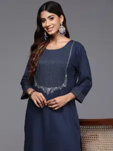 Indo Era Yoke Design Zari Kurta