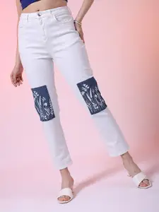 Freehand by The Indian Garage Co Women Skinny Fit Mid-Rise Stretchable Cropped Jeans
