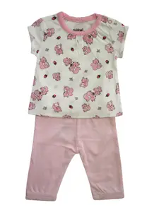 milou Girls Printed Pure Cotton Top with Trousers