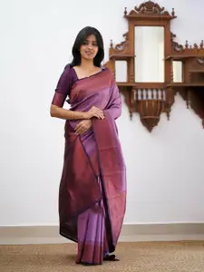DIVASTRI Woven Design Kanjeevaram Pure Silk Zari Saree