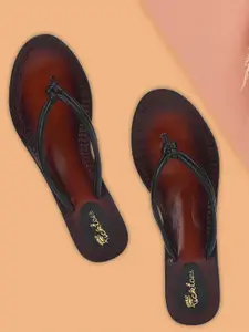 Picktoes Open Toe Leather Block Heels