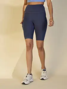 Nykd Women Navy Blue Slim Fit Sports Shorts