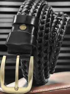 Elite Crafts Men Braided Leather Formal Belt