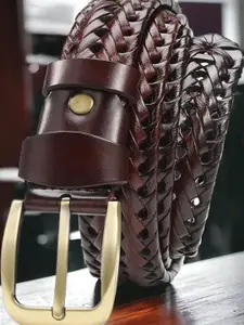 Elite Crafts Men Braided Leather Formal Belt