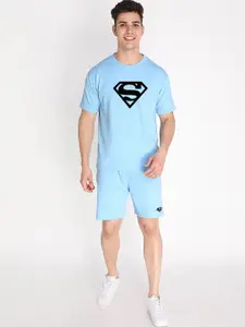 FINIVO FASHION Superman Printed Pure Cotton T-shirt With Shorts