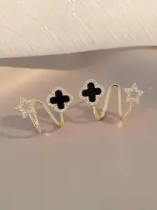 KARISHMA KREATIONS Gold Plated CZ Studded Earrings