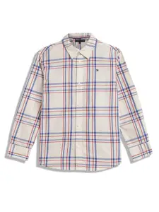 Tommy Hilfiger Boys Tartan Checks Opaque Cotton Casual Shirt