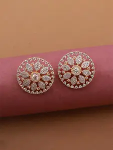 Mirana Rhodium-Plated Contemporary American Diamond Studs Earrings