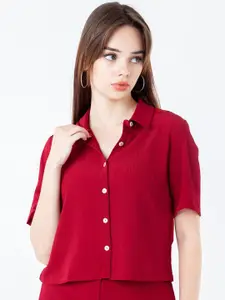 Zink London Red Shirt Style Top