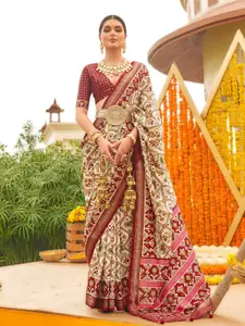 Anouk Ethnic Motifs Zari Woven Design Designer Patola Saree