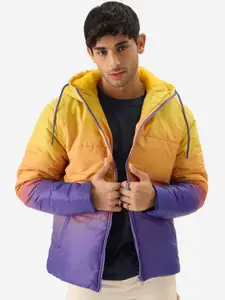 The Souled Store Men Multicoloured Colourblocked Lightweight Puffer Jacket