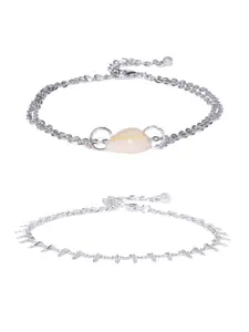 OOMPH Set Of 2 Bohemian Retro Shell Anklets