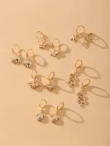 Shining Diva Fashion Gold-Toned Drop Earrings