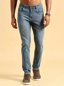 The Roadster Lifestyle Co. Men Blue Comfort Tapered-Fit Heavy Fade Stretchable Jeans