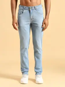 The Roadster Lifestyle Co. Men Blue Comfort Tapered Fit Light Fade Stretchable Jeans