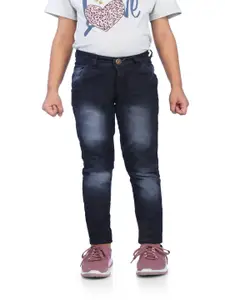 BAESD Girls Slim Fit Mid-Rise Clean Look Heavy Fade Jeans