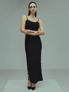 BAESD Shoulder Straps Maxi Bodycon Casual Dress