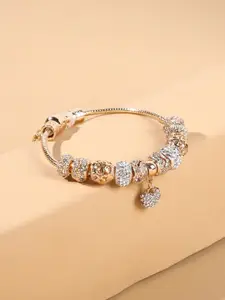 Shining Diva Fashion Crystals Gold-Plated Charm Bracelet