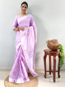 AWRIYA Lavender Paisley Ready to Wear Banarasi Saree