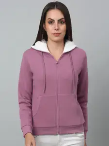 Cantabil Fleece Hood Front Open Sweatshirt