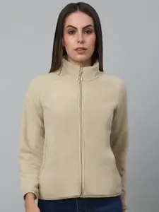 Cantabil Mock Collar Fleece Front Open Sweatshirt
