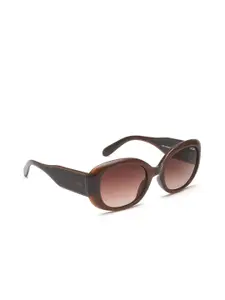 IRUS by IDEE Women Brown Lens & Brown Oval Sunglasses with UV Protected Lens