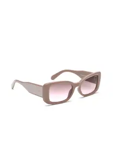 IRUS by IDEE Women Pink Lens & Brown Rectangle Sunglasses with UV Protected Lens