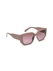 IRUS by IDEE Women Pink Lens & Brown Square Sunglasses with UV Protected Lens