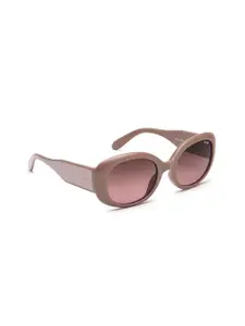 IRUS by IDEE Women Pink Lens & Brown Oval Sunglasses with UV Protected Lens