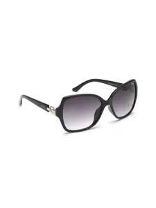 IRUS by IDEE Women Grey Lens & Black Butterfly Sunglasses with UV Protected Lens