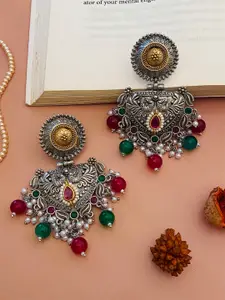 ABDESIGNS Silver-Plated Contemporary Drop Earrings