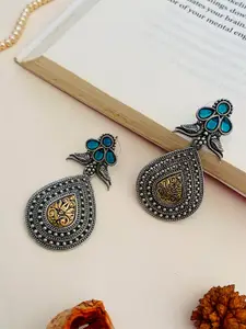 ABDESIGNS Silver-Plated Contemporary Drop Earrings