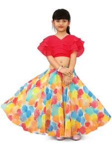 BAESD Girls V-Neck Tie and Dye Ready to Wear Lehenga Choli