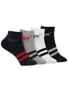 HRX by Hrithik Roshan Men Pack Of 4 Patterned Ankle Length Socks