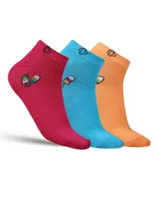 Dollar Socks Women Pack of 3 patterned Cotton  Ankle Length Socks